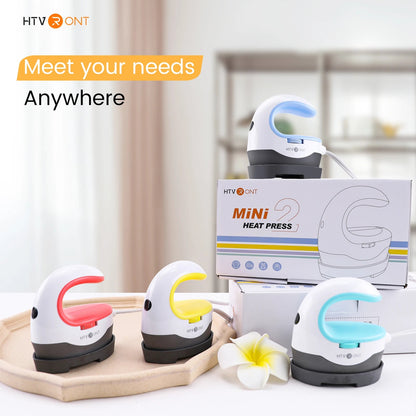 HTVRONT 2nd Gen Portable MINI Heat Press Machine DIY Auto Easy Heating Transfer Iron On HTV for Clothes Bags Shoes Hat T-shirts - Ai - TechWorld