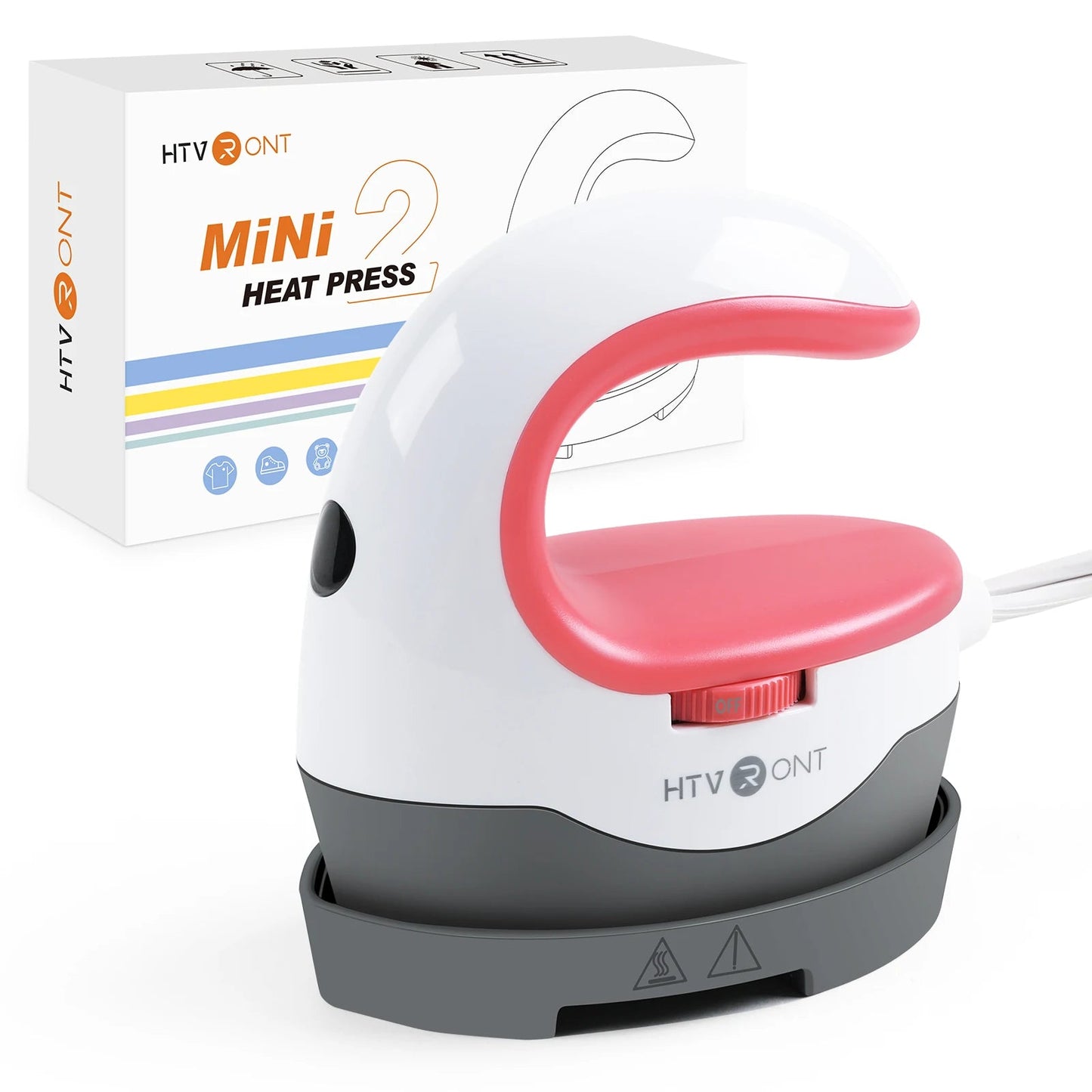 HTVRONT 2nd Gen Portable MINI Heat Press Machine DIY Auto Easy Heating Transfer Iron On HTV for Clothes Bags Shoes Hat T-shirts - Ai - TechWorld
