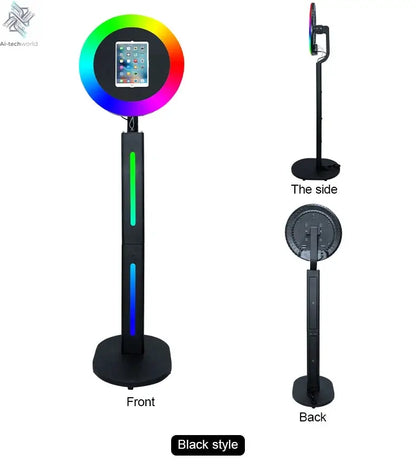 iPad Photo Booth Shell Compatible 10.2 10.5 10.9 11 12.9 13 Inch iPad Selfie Photobooth with RGB Ring Light for Wedding Party Ai-TechWorld 