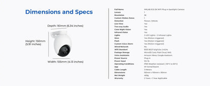 IMILAB EC6 3K Outdoor Camera 360° View WiFi 6 Camera for Home Security 24/7 Recording Auto - Tracking AI Surveillance Cam MiHome - Ai - TechWorld