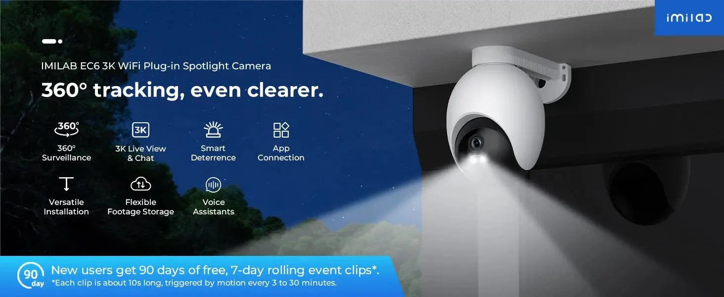 IMILAB EC6 3K Outdoor Camera 360° View WiFi 6 Camera for Home Security 24/7 Recording Auto - Tracking AI Surveillance Cam MiHome - Ai - TechWorld