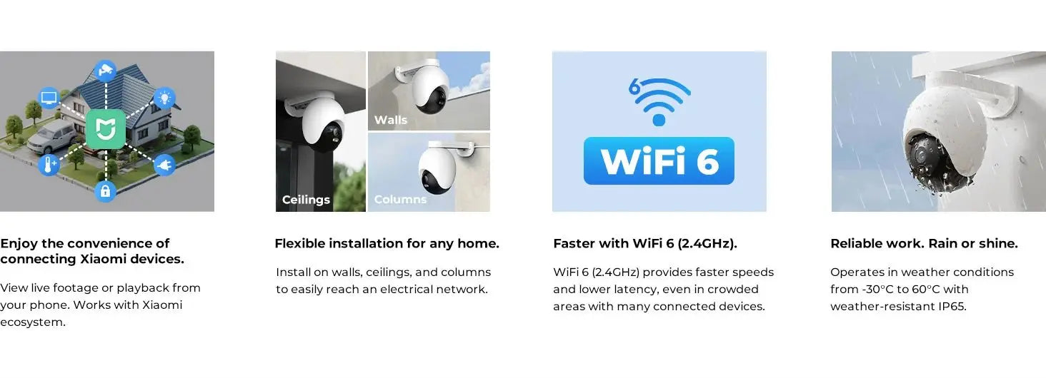 IMILAB EC6 3K Outdoor Camera 360° View WiFi 6 Camera for Home Security 24/7 Recording Auto - Tracking AI Surveillance Cam MiHome - Ai - TechWorld