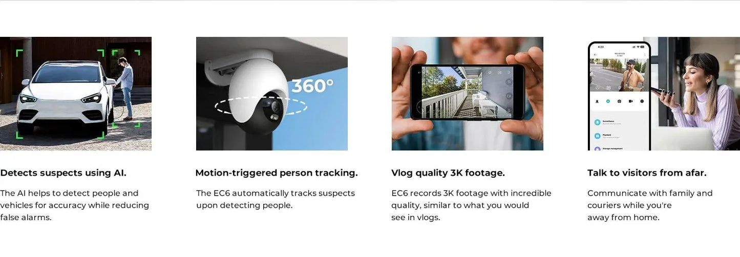 IMILAB EC6 3K Outdoor Camera 360° View WiFi 6 Camera for Home Security 24/7 Recording Auto - Tracking AI Surveillance Cam MiHome - Ai - TechWorld