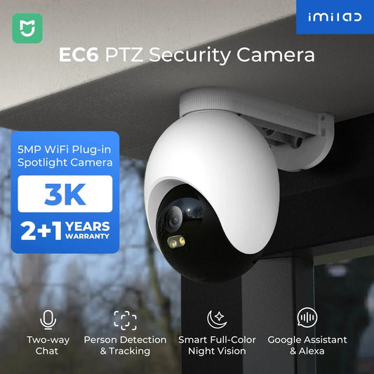 IMILAB EC6 3K Outdoor Camera 360° View WiFi 6 Camera for Home Security 24/7 Recording Auto - Tracking AI Surveillance Cam MiHome - Ai - TechWorld