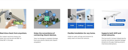 IMILAB Outdoor Surveillance Camera Dual Lens 360° PTZ Camera Colour Night Vision WiFi/LAN 7/24 Work EC6 Dual With MiHome App - Ai - TechWorld