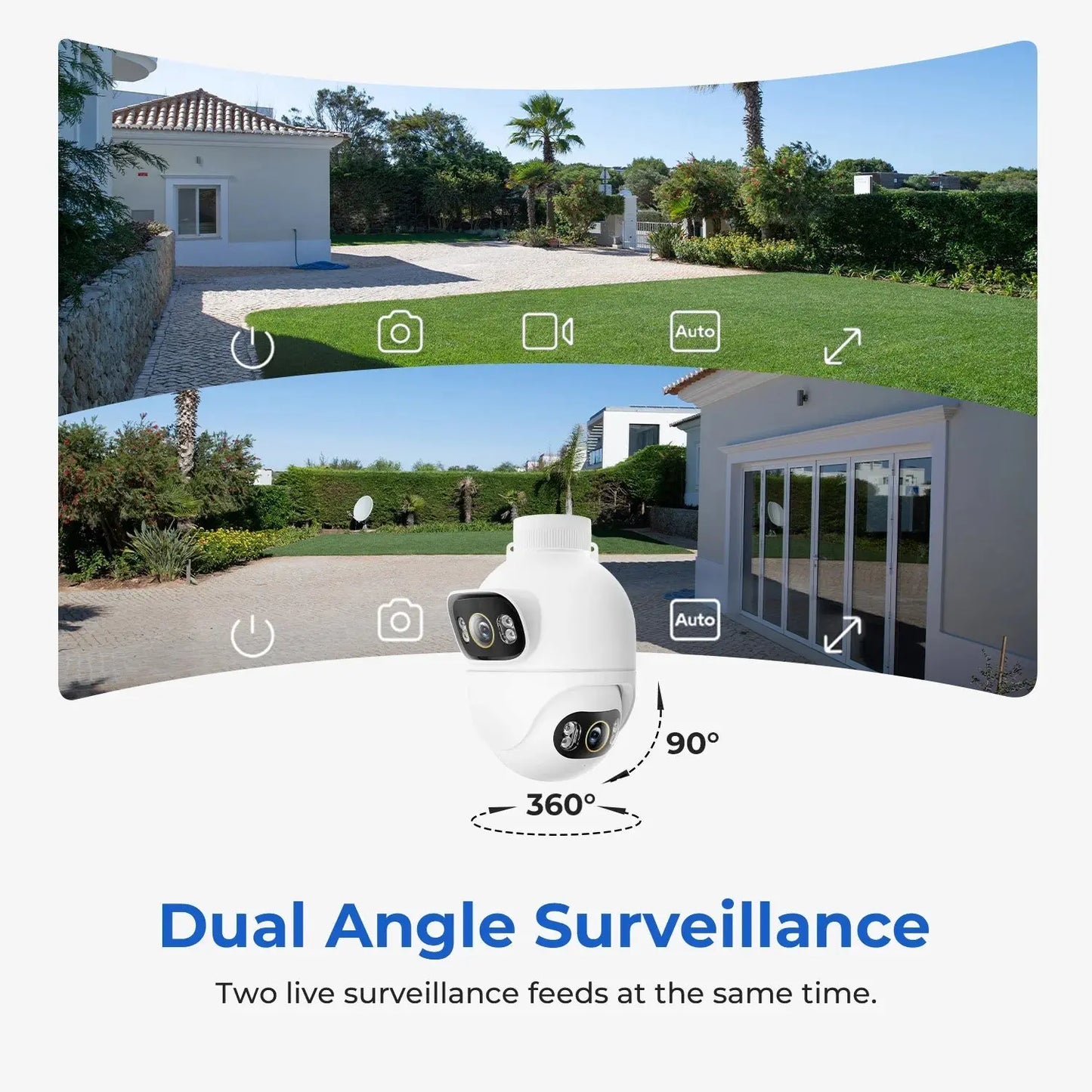 IMILAB Outdoor Surveillance Camera Dual Lens 360° PTZ Camera Colour Night Vision WiFi/LAN 7/24 Work EC6 Dual With MiHome App - Ai - TechWorld