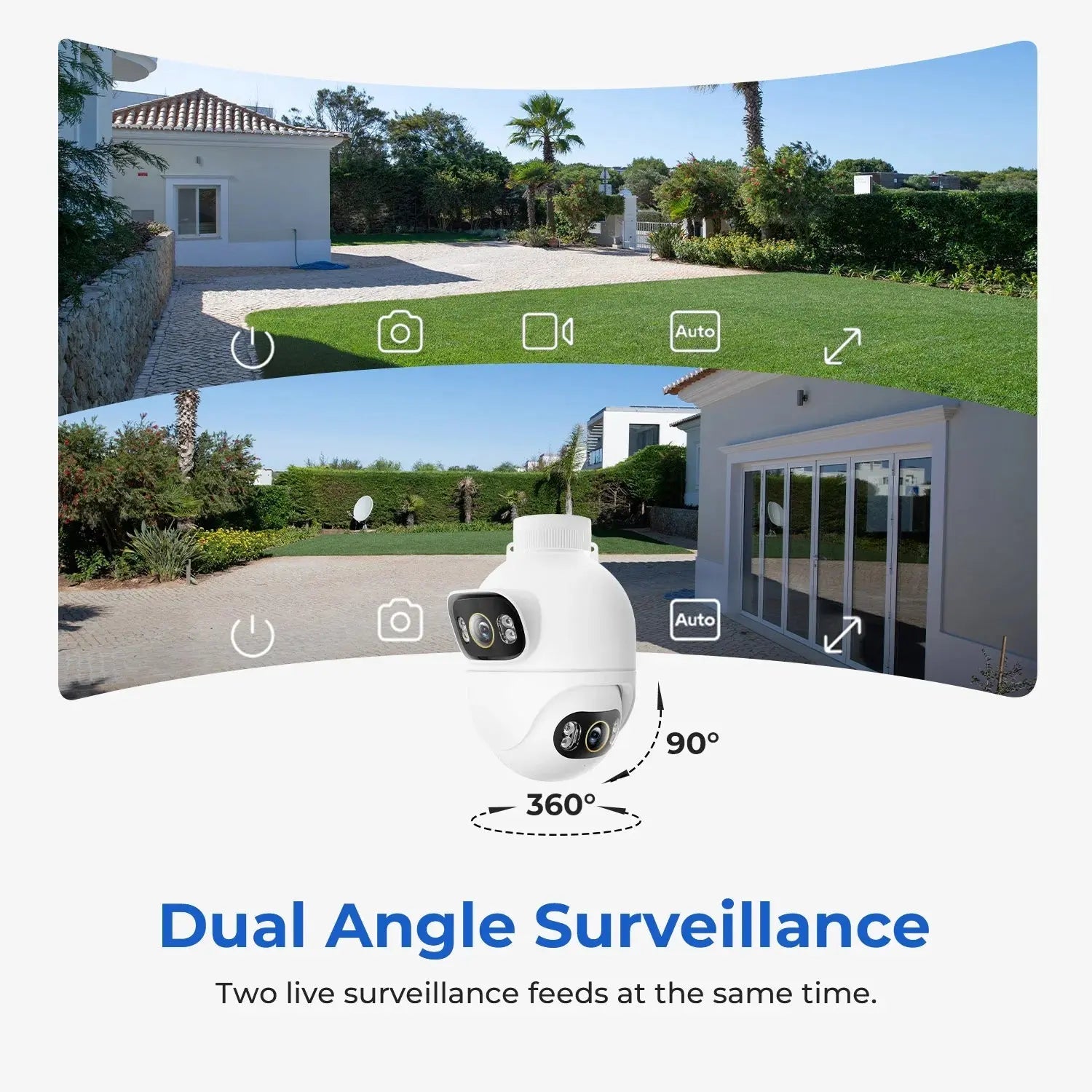 IMILAB Outdoor Surveillance Camera Dual Lens 360° PTZ Camera Colour Night Vision WiFi/LAN 7/24 Work EC6 Dual With MiHome App - Ai - TechWorld