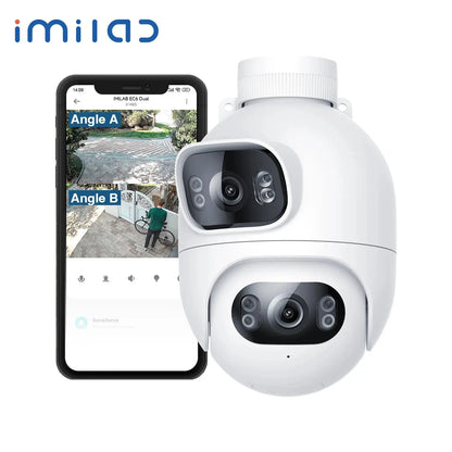 IMILAB Outdoor Surveillance Camera Dual Lens 360° PTZ Camera Colour Night Vision WiFi/LAN 7/24 Work EC6 Dual With MiHome App - Ai - TechWorld