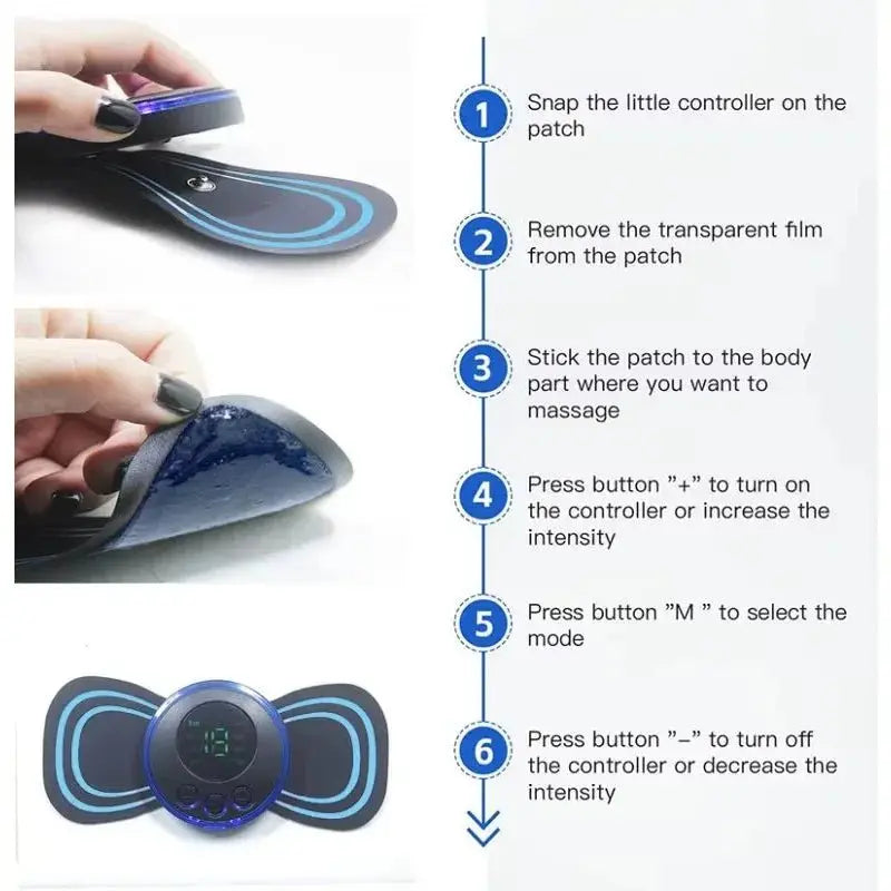Intelligent Mini Electric Neck Massager Charging Portable Shoulder and Neck Neck Massage Patch with Multiple Adjustable Levels - Ai - TechWorld
