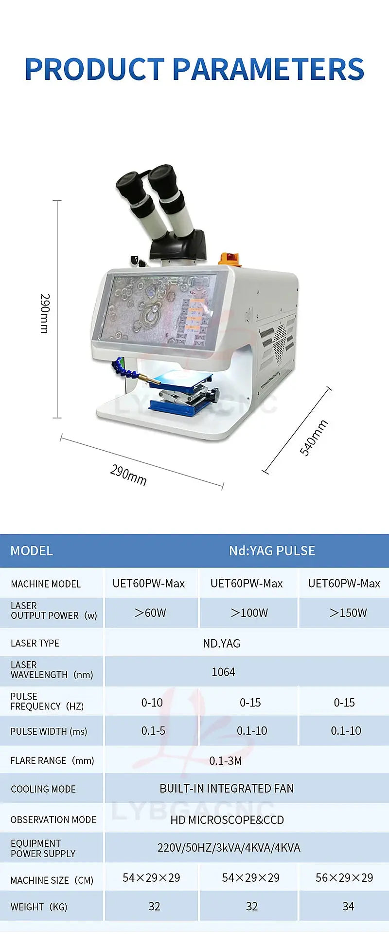 Jewelry Spot Welding Machine ND YAG Laser Touch Screen 60W 100W 150W 200W MINI Laser Soldering With CCD Control System Microscop Ai-TechWorld