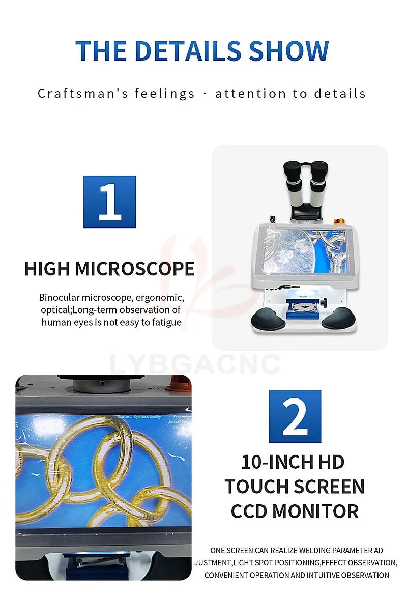 Jewelry Spot Welding Machine ND YAG Laser Touch Screen 60W 100W 150W 200W MINI Laser Soldering With CCD Control System Microscop Ai-TechWorld