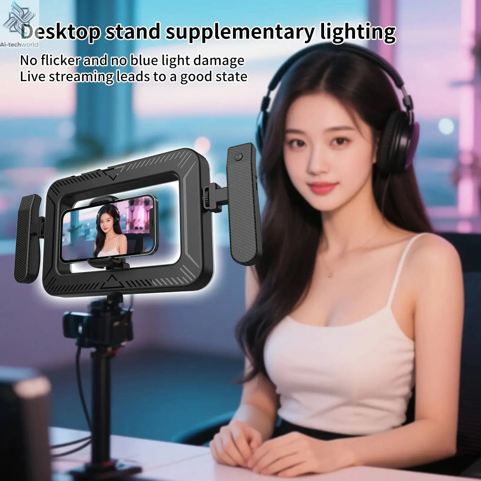 k03 Portable Handheld Ring LED Light New Rabbit Cage Lighting Photography Lamp for Mobile Live Broadcast Selfie Light Decoration Ai-TechWorld 