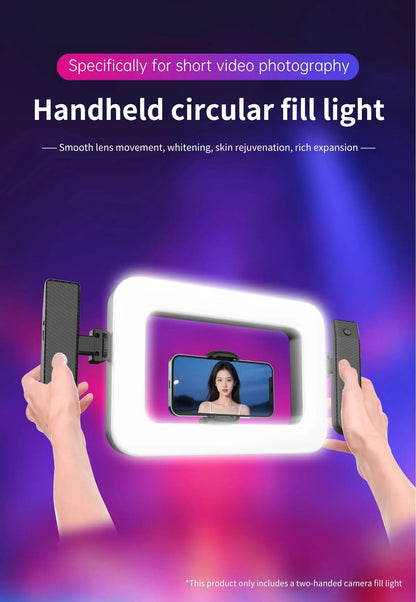 k03 Portable Handheld Ring LED Light New Rabbit Cage Lighting Photography Lamp for Mobile Live Broadcast Selfie Light Decoration Ai-TechWorld 