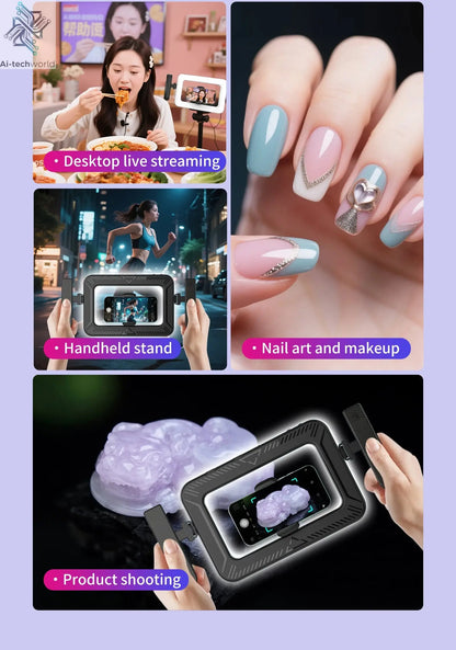 k03 Portable Handheld Ring LED Light New Rabbit Cage Lighting Photography Lamp for Mobile Live Broadcast Selfie Light Decoration Ai-TechWorld 