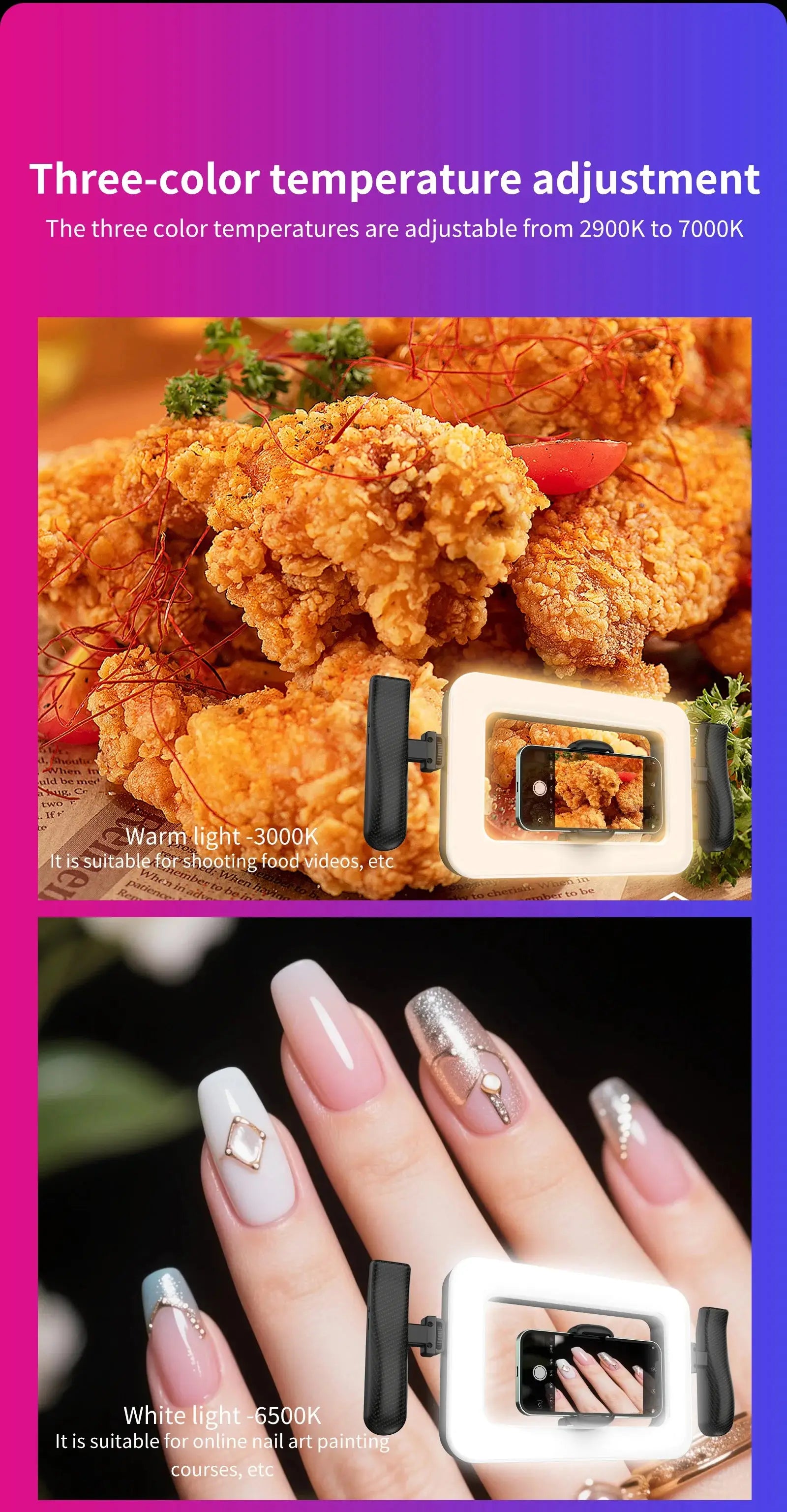 k03 Portable Handheld Ring LED Light New Rabbit Cage Lighting Photography Lamp for Mobile Live Broadcast Selfie Light Decoration Ai-TechWorld 