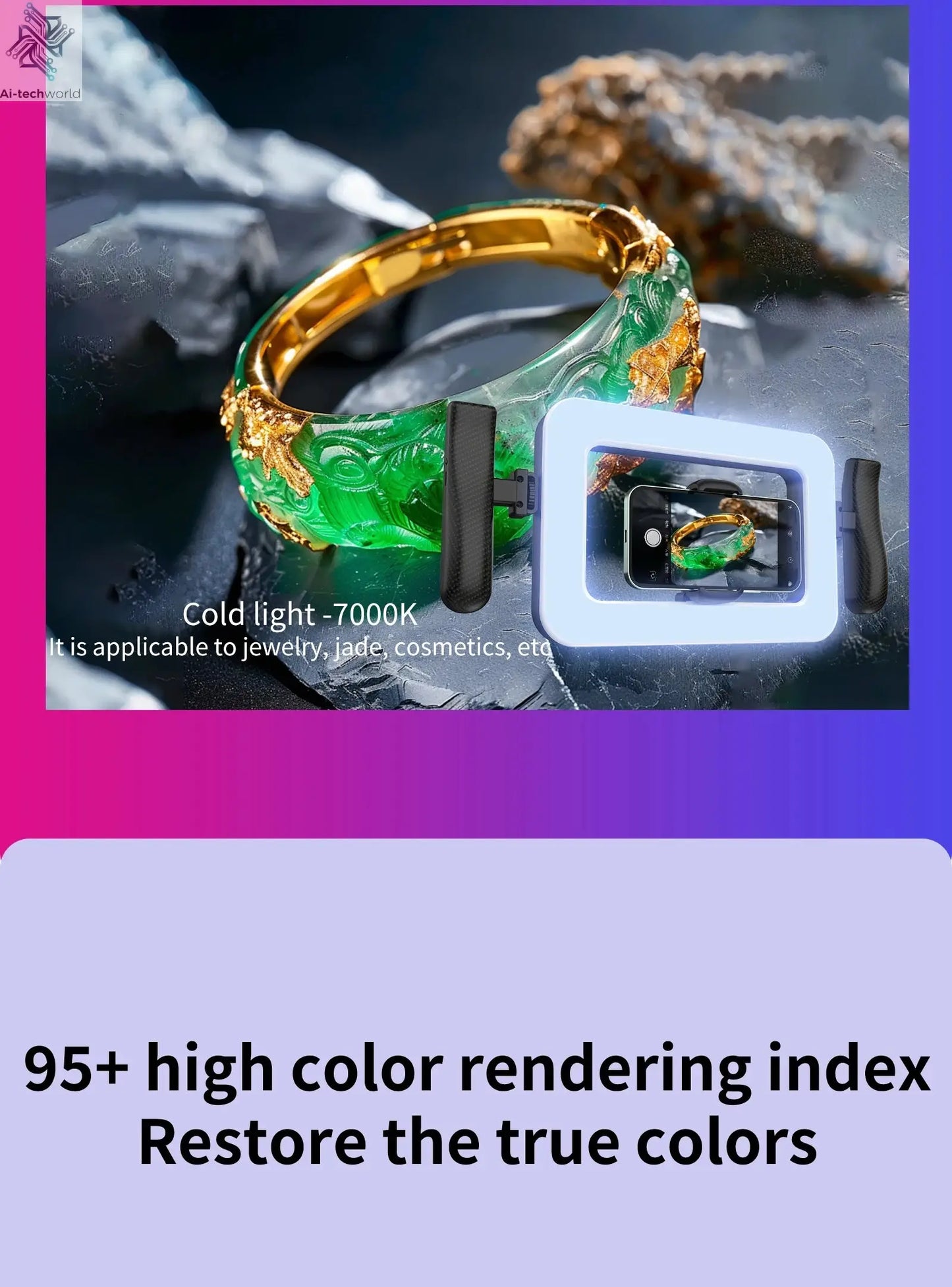k03 Portable Handheld Ring LED Light New Rabbit Cage Lighting Photography Lamp for Mobile Live Broadcast Selfie Light Decoration Ai-TechWorld 