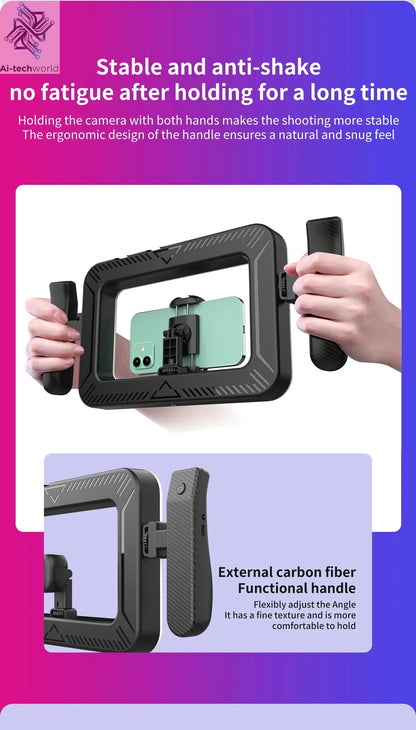 k03 Portable Handheld Ring LED Light New Rabbit Cage Lighting Photography Lamp for Mobile Live Broadcast Selfie Light Decoration Ai-TechWorld 