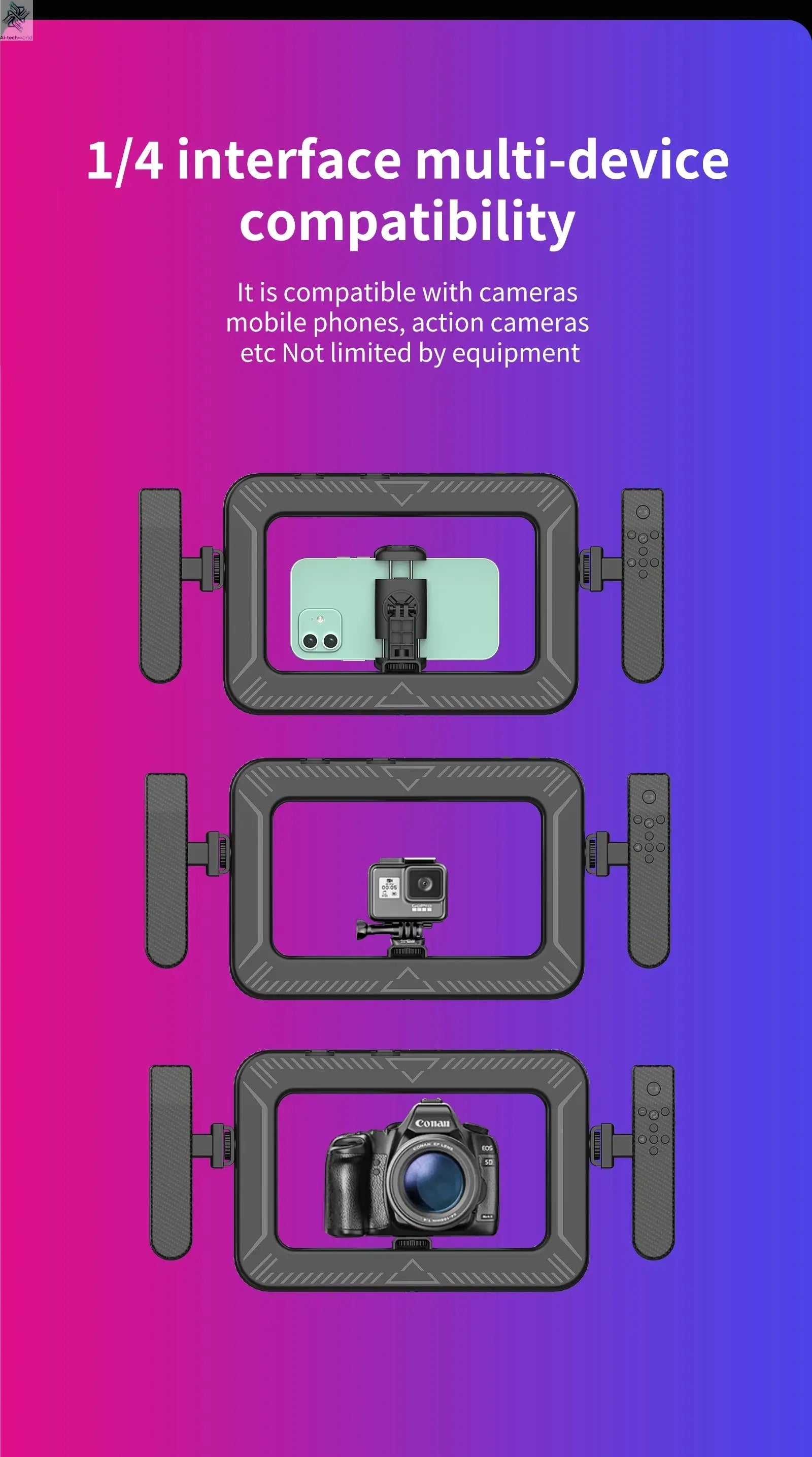 k03 Portable Handheld Ring LED Light New Rabbit Cage Lighting Photography Lamp for Mobile Live Broadcast Selfie Light Decoration Ai-TechWorld 