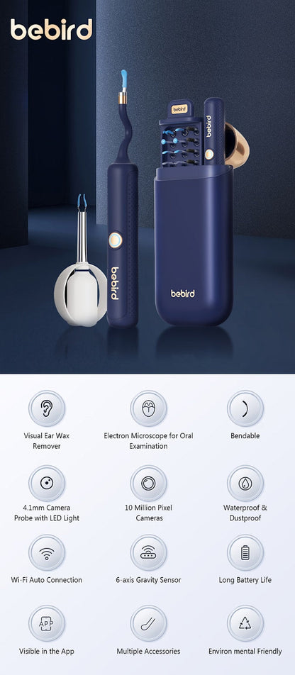 2025 New Bebird Earsight Plus I35R Ear Wax Removal Tool Camera Cleaner Kit- HD Wireless Flexible Otoscope, Pain-Free Ear Tweezer Ai-TechWorld 
