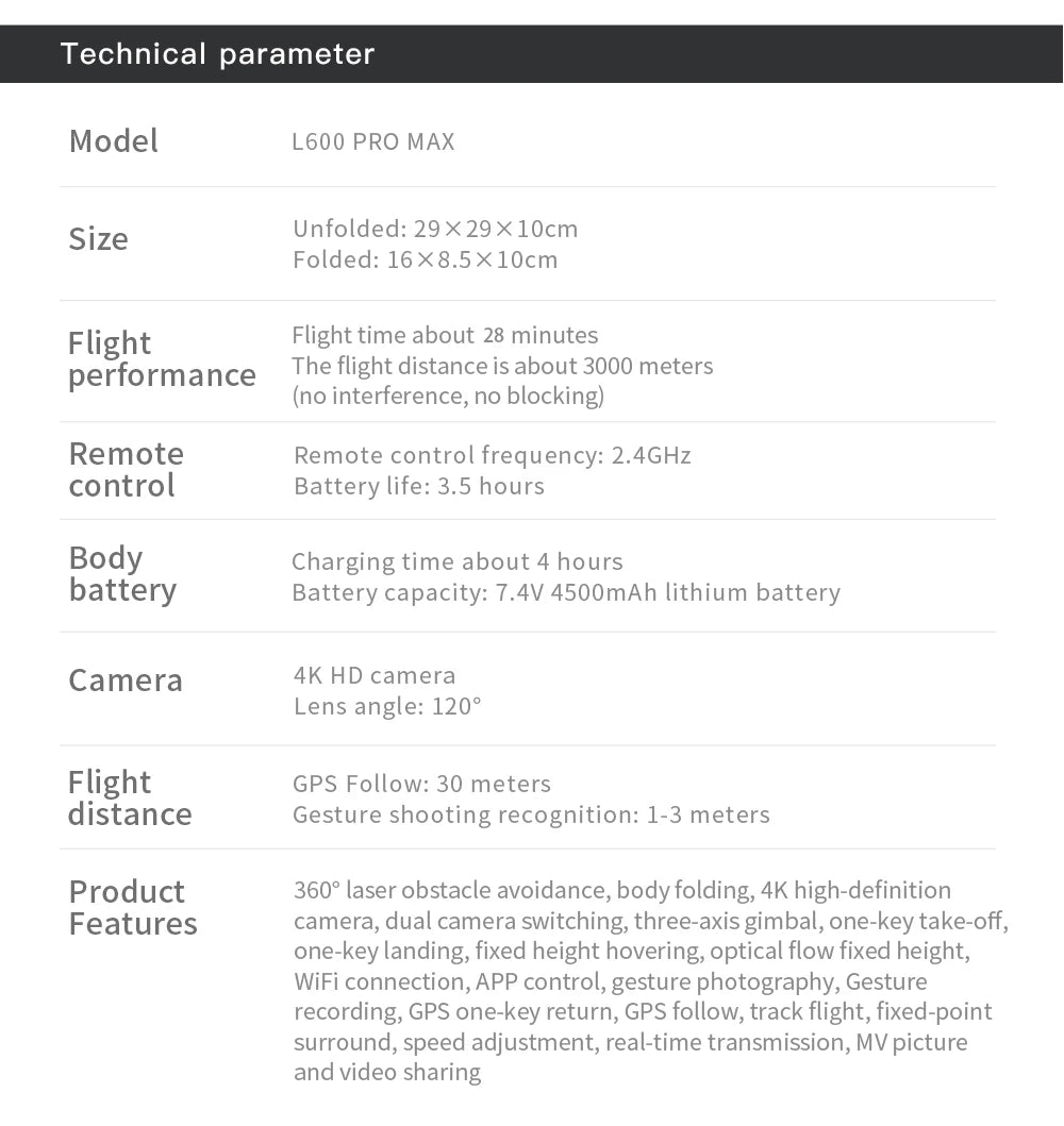 L600 PRO MAX GPS Drone Professional 4K 3-Axis PTZ HD Dual Camera Obstacle Avoidance Brushless Motor 5G WIFI RC Quadcopter Toys Ai-TechWorld