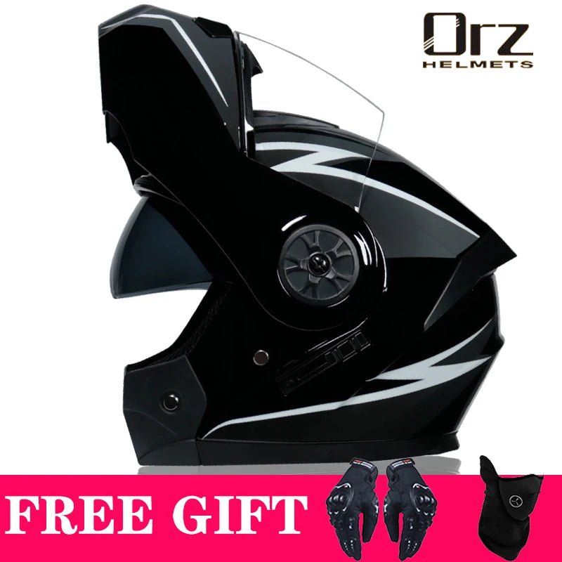 DOT Approved Safety Modular Flip Motorcycle Helmet with Dual Lens Interior Visor - Ai-TechWorld