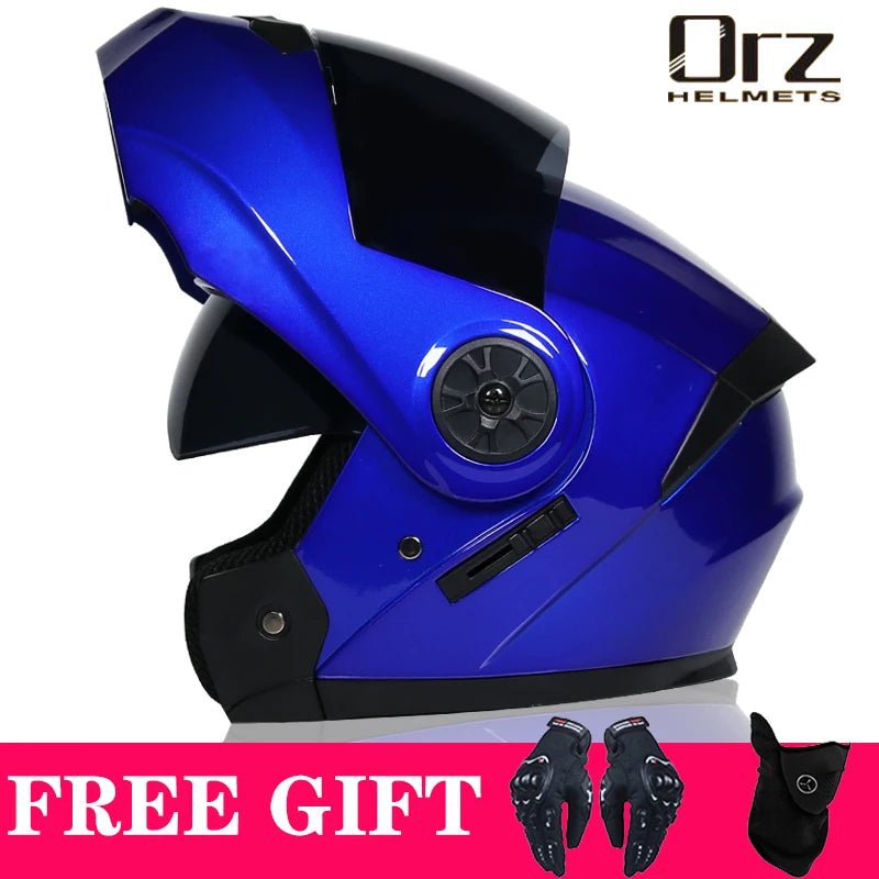 DOT Approved Safety Modular Flip Motorcycle Helmet with Dual Lens Interior Visor - Ai-TechWorld