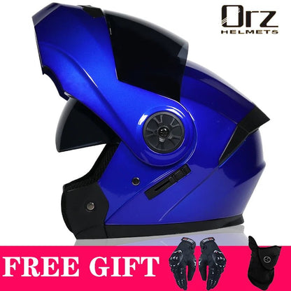 DOT Approved Safety Modular Flip Motorcycle Helmet with Dual Lens Interior Visor - Ai-TechWorld