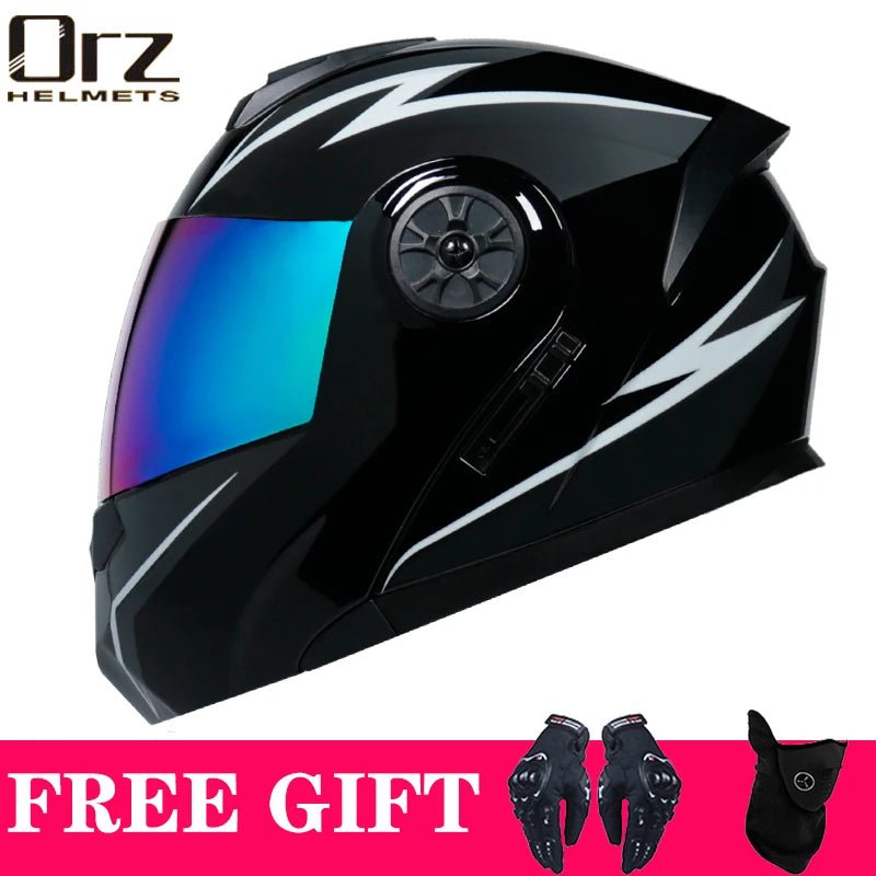 DOT Approved Safety Modular Flip Motorcycle Helmet with Dual Lens Interior Visor - Ai-TechWorld