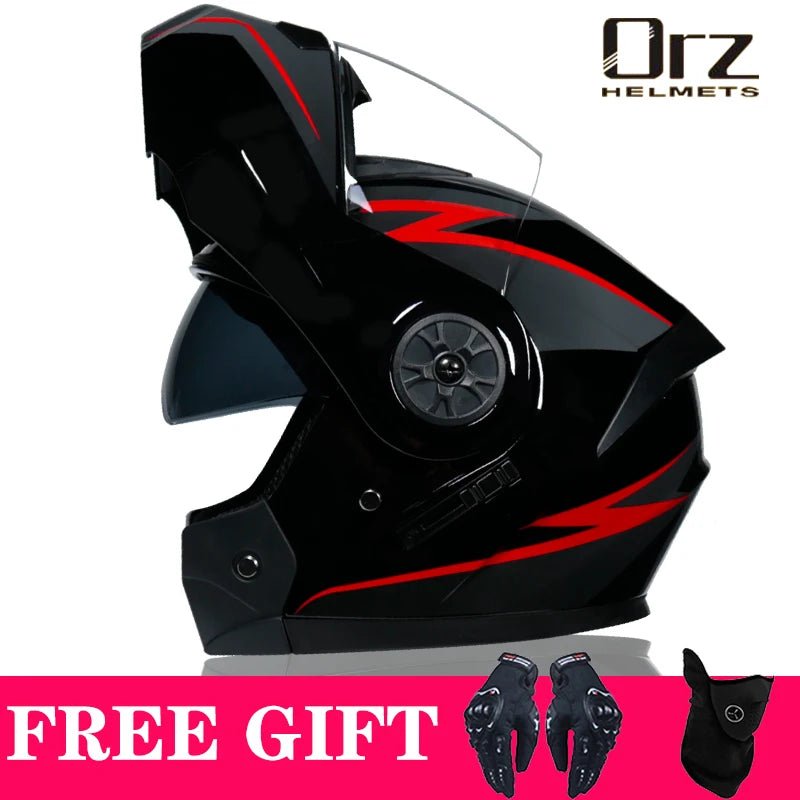 DOT Approved Safety Modular Flip Motorcycle Helmet with Dual Lens Interior Visor - Ai-TechWorld