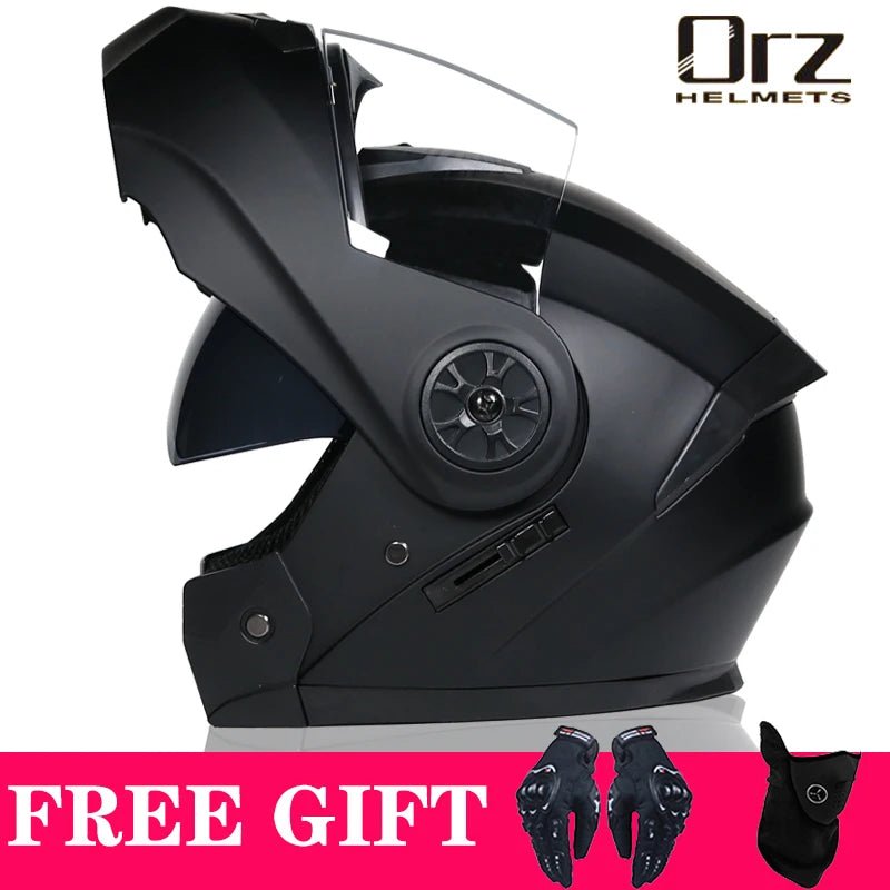 DOT Approved Safety Modular Flip Motorcycle Helmet with Dual Lens Interior Visor - Ai-TechWorld