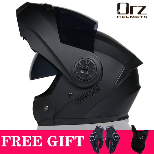 DOT Approved Safety Modular Flip Motorcycle Helmet with Dual Lens Interior Visor - Ai-TechWorld