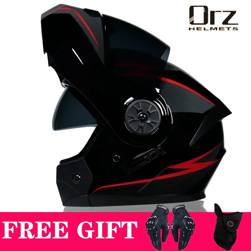 DOT Approved Safety Modular Flip Motorcycle Helmet with Dual Lens Interior Visor - Ai-TechWorld