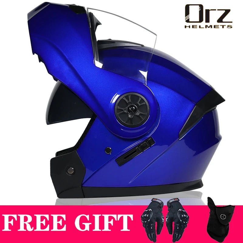 DOT Approved Safety Modular Flip Motorcycle Helmet with Dual Lens Interior Visor - Ai-TechWorld