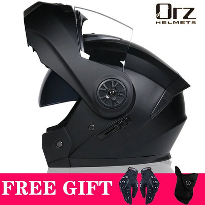 DOT Approved Safety Modular Flip Motorcycle Helmet with Dual Lens Interior Visor - Ai-TechWorld
