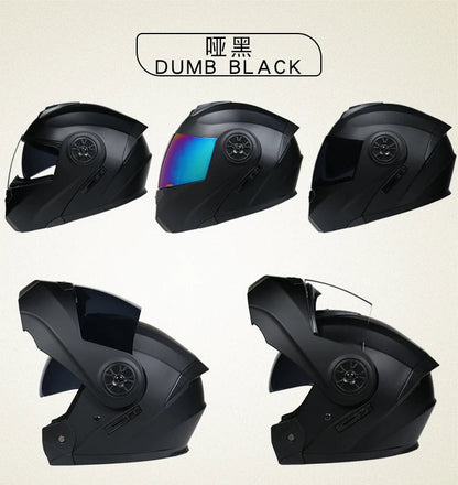 DOT Approved Safety Modular Flip Motorcycle Helmet with Dual Lens Interior Visor - Ai-TechWorld