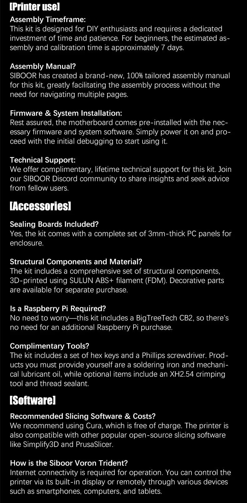 Latest SIBOOR Voron Trident [June,2024] 3D Printer with CNC Metal Structure 4AWD CoreXY DIY 3D Printer Kit AWD Components Ai-TechWorld