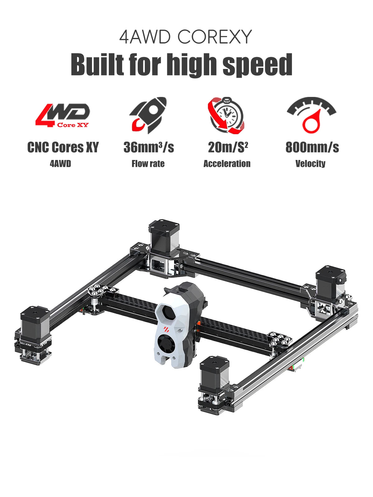 Latest SIBOOR Voron Trident [June,2024] 3D Printer with CNC Metal Structure 4AWD CoreXY DIY 3D Printer Kit AWD Components Ai-TechWorld