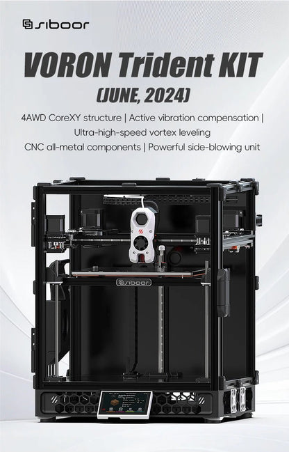 Latest SIBOOR Voron Trident [June,2024] 3D Printer with CNC Metal Structure 4AWD CoreXY DIY 3D Printer Kit AWD Components Ai-TechWorld