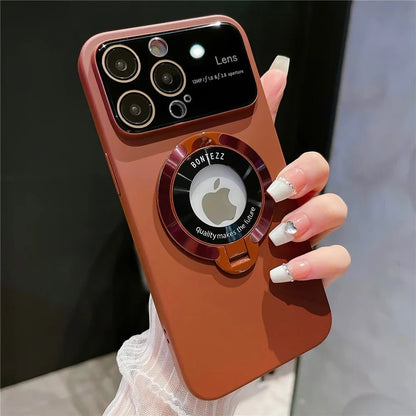 Luxury For Magsafe Magnetic Hard PC Frame Stand Phone Case For iPhone 16 Pro Max 15 Plus 11 12 13 14 Lens Protective Back Cover - Ai-TechWorld