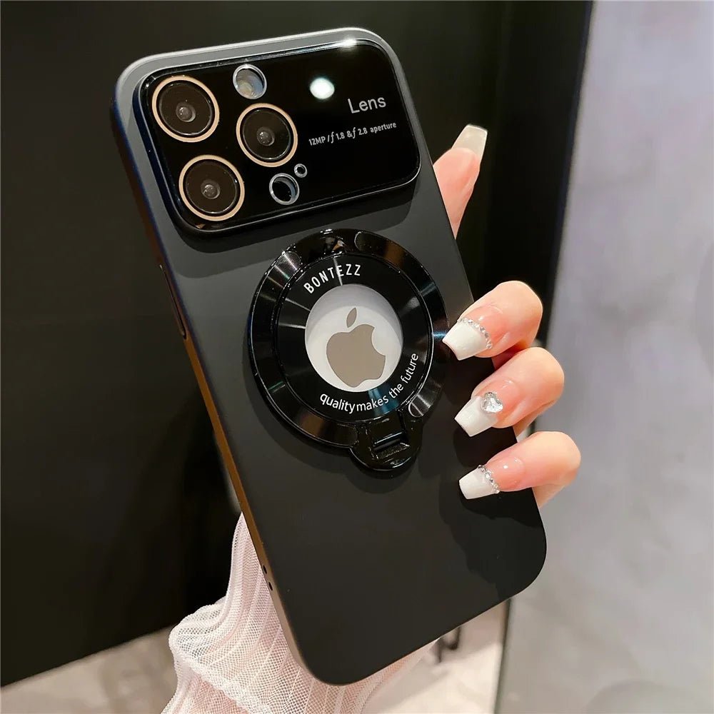 Luxury For Magsafe Magnetic Hard PC Frame Stand Phone Case For iPhone 16 Pro Max 15 Plus 11 12 13 14 Lens Protective Back Cover - Ai-TechWorld