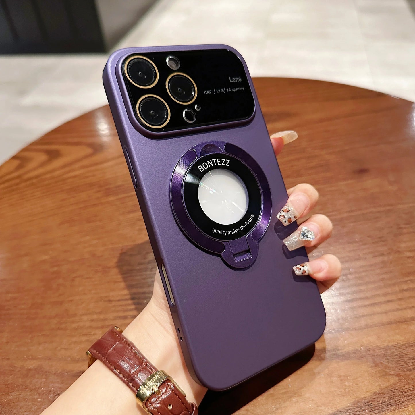Luxury For Magsafe Magnetic Hard PC Frame Stand Phone Case For iPhone 16 Pro Max 15 Plus 11 12 13 14 Lens Protective Back Cover - Ai-TechWorld