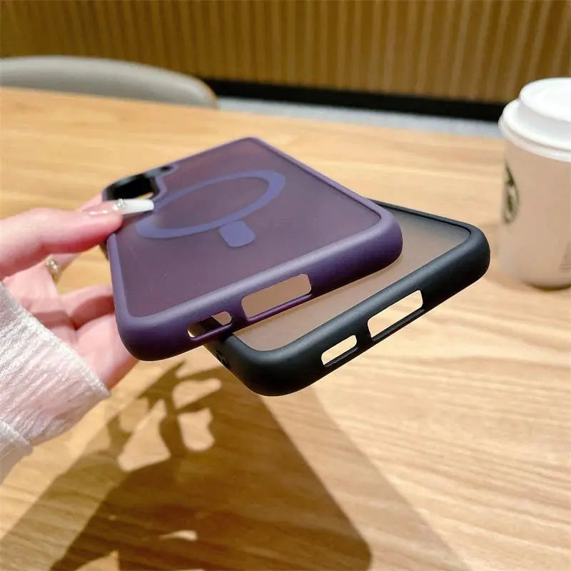 Luxury New Matte Translucent Business Phone Case for Samsung Galaxy S25 S24 Ultra S23 S22 Plus S20 S21 FE Magsafe Magnetic Cover - Ai - TechWorld