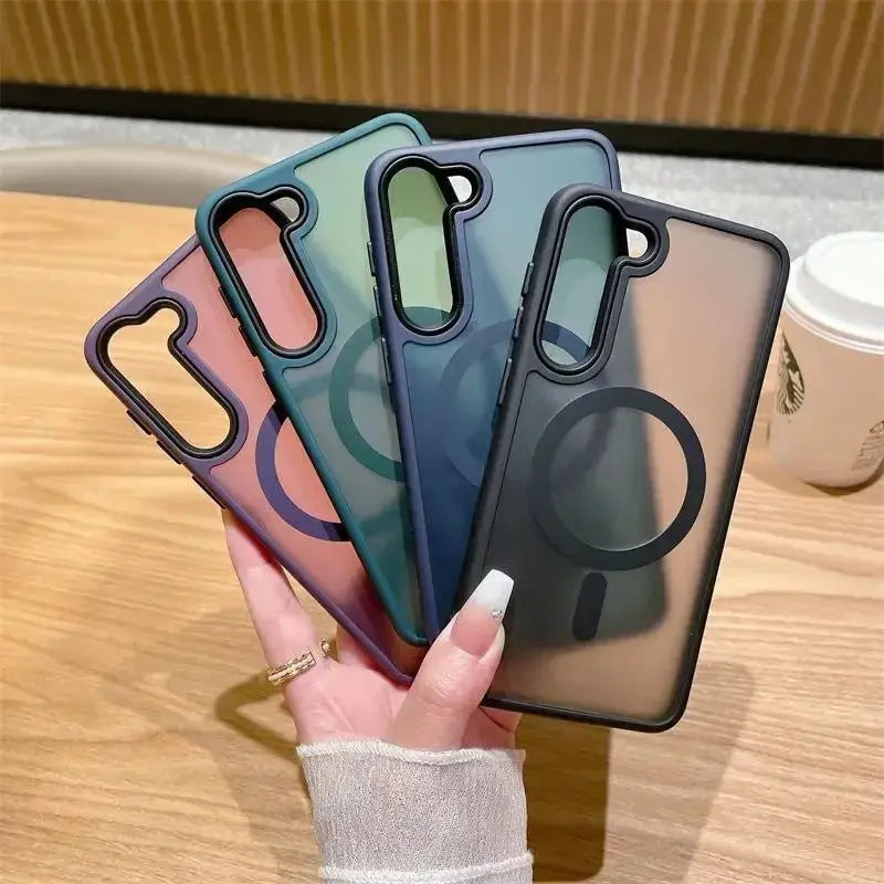 Luxury New Matte Translucent Business Phone Case for Samsung Galaxy S25 S24 Ultra S23 S22 Plus S20 S21 FE Magsafe Magnetic Cover - Ai - TechWorld