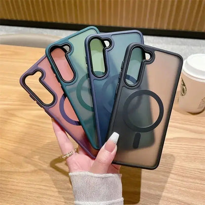 Luxury New Matte Translucent Business Phone Case for Samsung Galaxy S25 S24 Ultra S23 S22 Plus S20 S21 FE Magsafe Magnetic Cover - Ai - TechWorld