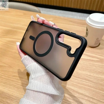 Luxury New Matte Translucent Business Phone Case for Samsung Galaxy S25 S24 Ultra S23 S22 Plus S20 S21 FE Magsafe Magnetic Cover - Ai - TechWorld