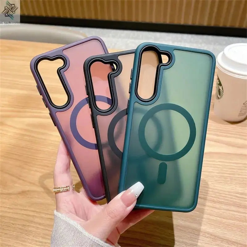 Luxury New Matte Translucent Business Phone Case for Samsung Galaxy S25 S24 Ultra S23 S22 Plus S20 S21 FE Magsafe Magnetic Cover - Ai - TechWorld