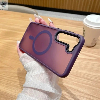Luxury New Matte Translucent Business Phone Case for Samsung Galaxy S25 S24 Ultra S23 S22 Plus S20 S21 FE Magsafe Magnetic Cover - Ai - TechWorld