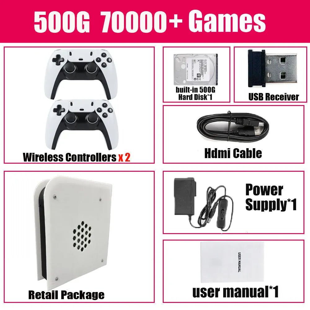 LZAKMR 60+Emulators 500GB Retro Game Console M15 Batocera 1037U 70000+Games For Wii PS2 PSP GameCube N64 Wireless handle - Ai - TechWorld