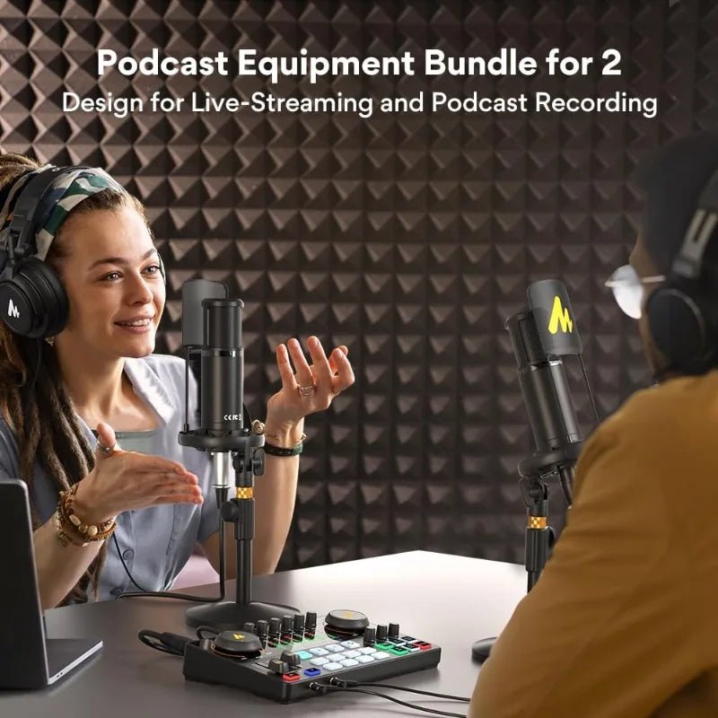 MaonoCaster-Podcast Equipment , XLR Condenser Microphone, and 3.5MM Mic for Podcast Recording, Streaming, DJ (AME2 Duo) Ai-TechWorld