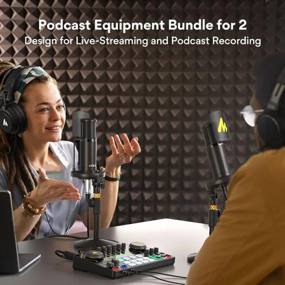 MaonoCaster-Podcast Equipment , XLR Condenser Microphone, and 3.5MM Mic for Podcast Recording, Streaming, DJ (AME2 Duo) Ai-TechWorld